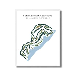 Punta Espada Golf Club, Dominikanische Republik | Kunstdruck, Golf Karte, Scorekarte Layout, Golfspieler Freund Geschenk, Kunstdruck UNGERAHMT