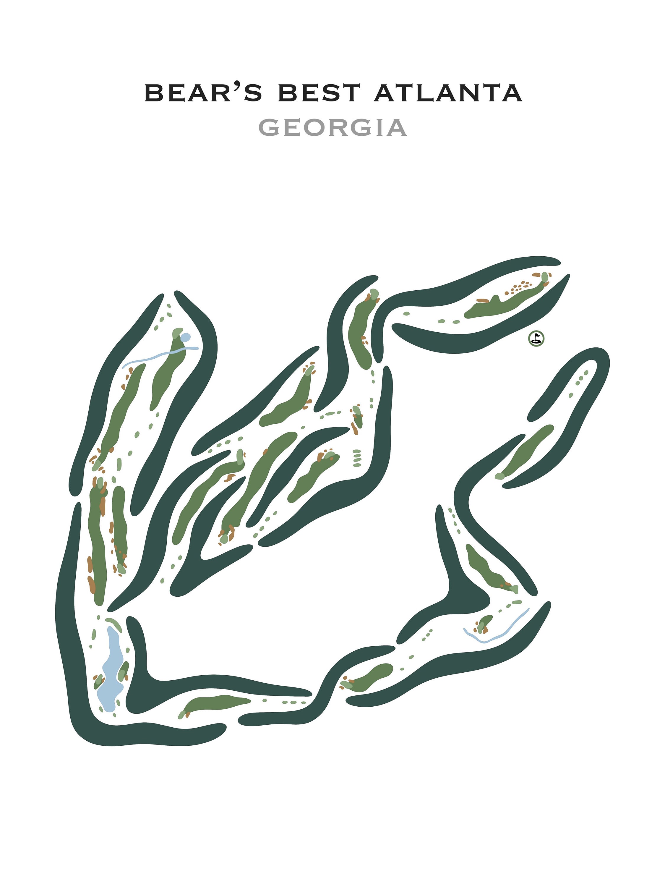 Bear #39 s Best Atlanta GA Golf Course Map Home Decor Etsy
