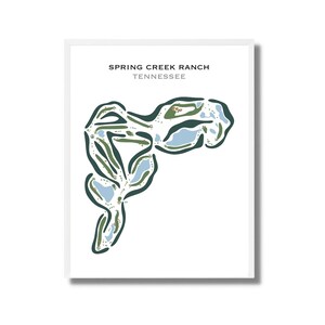 Spring Creek Ranch, Tennessee, impressions de golf, cadeau déco golfeur, carte du parcours de golf personnalisée, cadeau de Saint-Valentin pour lui, cadeau de golf, sans cadre
