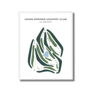 Country Club d'Union Springs, Alabama | Carte du parcours de golf, carte du golf, cadeau golfeur pour lui, mise en page de la carte de score, cadeau petit ami golfeur, impression d'art sans cadre