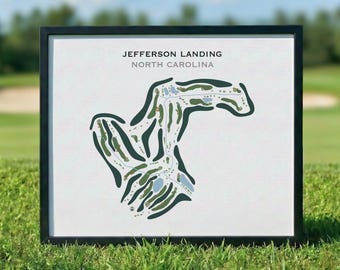 Jefferson Landing, North Carolina | Golf Course Map, Golf Map, Golfer Gift for Him, Scorecard Layout, Golfer Boyfriend Gift, Art Print Decor