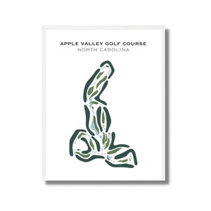 Campo de golf Apple Valley, Carolina del Norte / Mapa del campo de golf, Mapa de golf, Regalo de golfista para él, Diseño de tarjeta de puntuación, Regalo para novio golfista, Impresión artística SIN MARCO