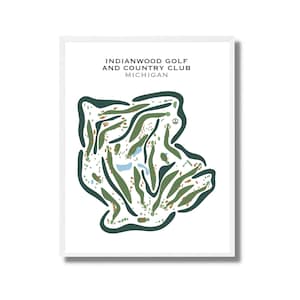 Indianwood Golf & Country Club, Michigan | Golfbaankaart, golfcadeaus voor vader, golfmuurkunst | Kunstafdruk in aquarelstijl, niet ingelijst