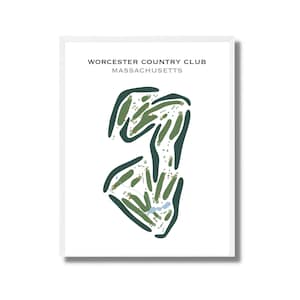 Worcester Country Club, Massachusetts | Golfbaankaart, golfkaart, golfer cadeau voor hem, scorecardlay-out, cadeau golfer vriendje, kunstdruk INGELIJST