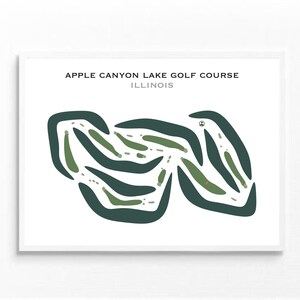 Parcours de golf d'Apple Canyon Lake, Illinois | Carte du parcours de golf, décoration d'intérieur, carte du golf, cadeau golfeur pour lui, cadeau petit ami golfeur, impression d'art sans cadre
