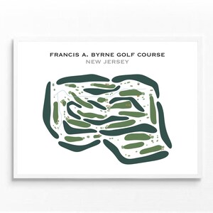 Campo de golf Francis A. Byrne, Nueva Jersey / Mapa del campo de golf, decoración, regalo de golfista para él, diseño de tarjeta de puntuación, regalo de novio golfista, impresión artística SIN MARCO
