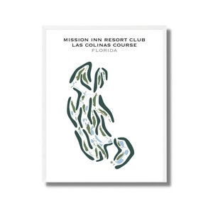 Mission Inn Resort & Club Las Colinas Platz, FL | Kunstdruck, Golf Karte, Scorekarte Layout, Golfspieler Freund Geschenk, Kunstdruck UNGERAHMT