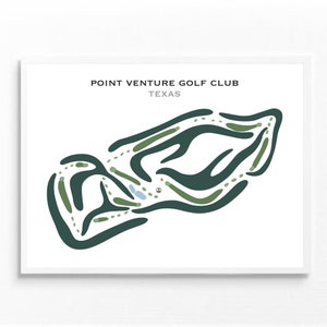 Point Venture Golf Club, Texas | Golfbaankaart, golfkaart, golfer cadeau voor hem, scorecardlay-out, cadeau golfer vriendje, kunstdruk INGELIJST