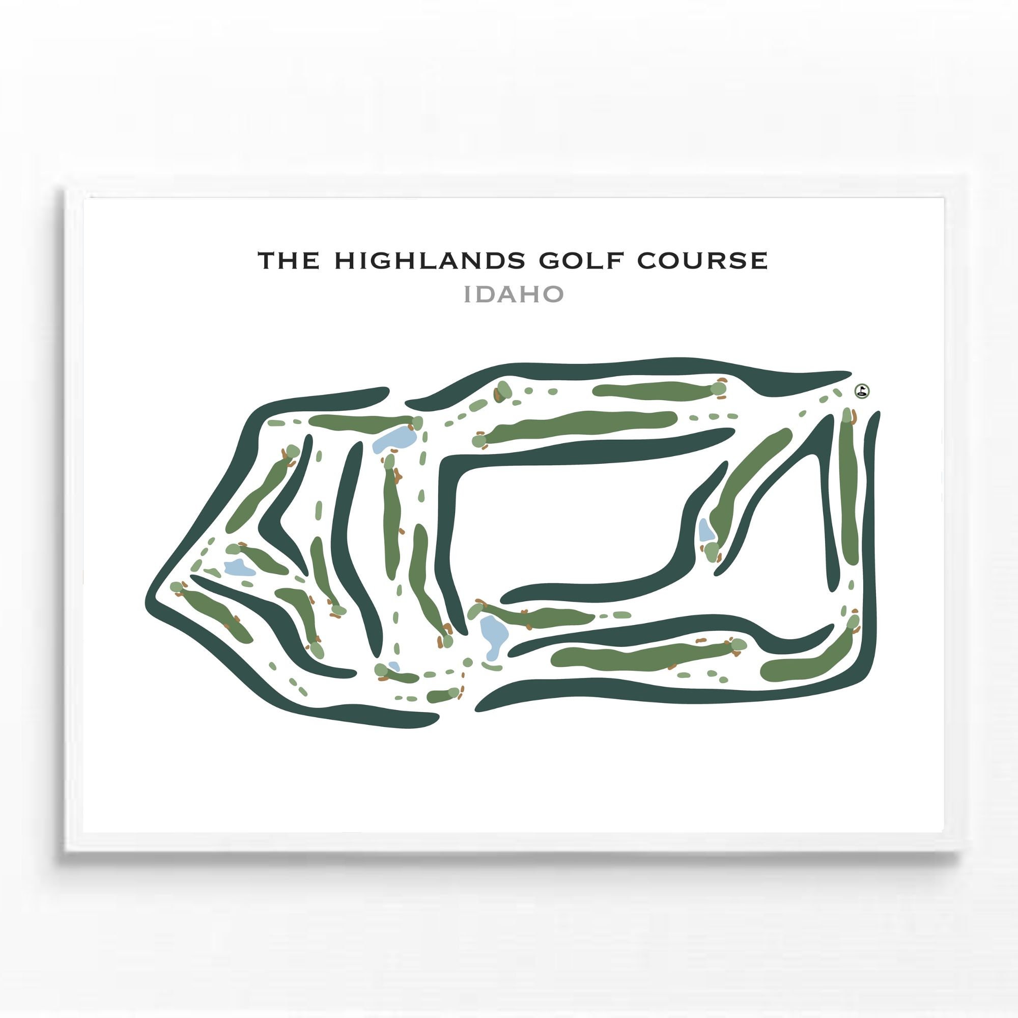 ゴルフクラブプリント - ハイランドアイダホゴルフコースマップ