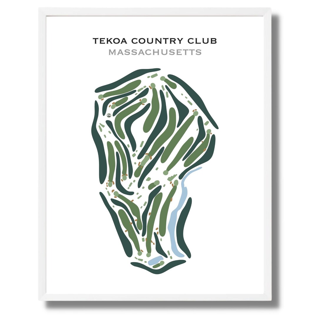 Tekoa Country Club MA Golf Course Map Home Decor Golfer Etsy