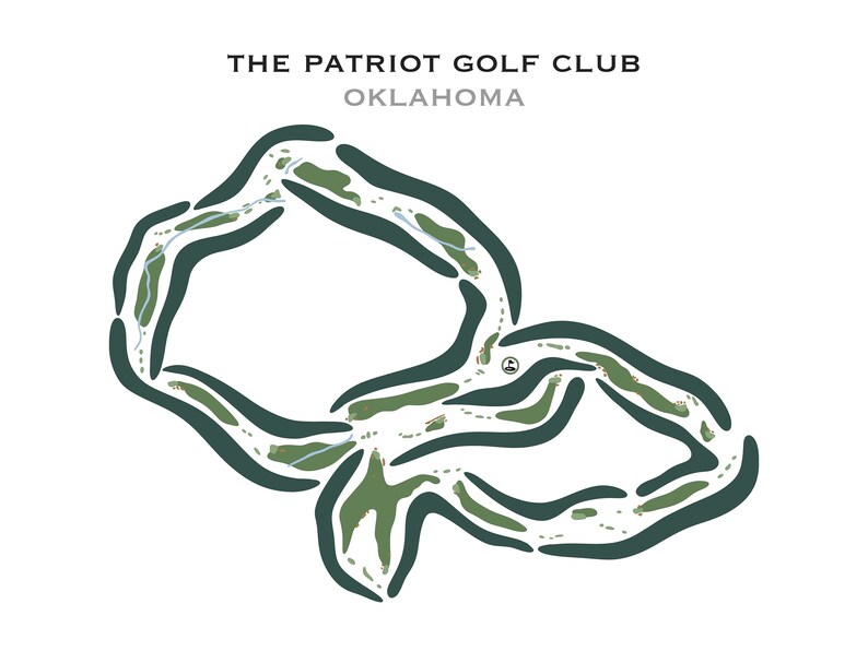 The Patriot Golf Club, OK, Golf Course Map, Golf Gifts for Dad, Home
