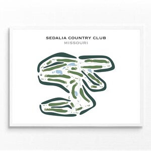Sedalia Country Club, Missouri / Mapa del campo de golf, mapa de golf, regalo de golfista para él, diseño de tarjeta de puntuación, regalo de novio golfista, impresión artística SIN MARCO