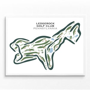 LedgeRock Golf Club, PA / Mapa del campo de golf, regalos de golf para golfistas, diseño del campo, regalo perfecto para papá / Impresión de estilo único sin marco