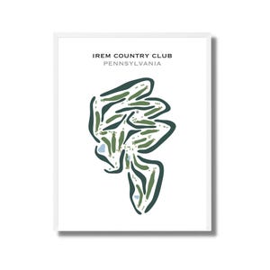Irem Country Club, PA / Mapa del campo de golf, mapa de golf, regalo de golfista para él, diseño de tarjeta de puntuación, regalo de novio golfista, impresión artística SIN MARCO