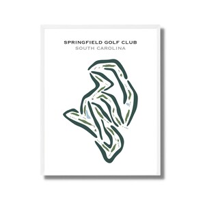 Springfield Golf Club, SC | Mapa do campo de golfe, Mapa de golfe, Presente de jogador de golfe para ele, Layout de cartão de pontuação, Presente de namorado jogador de golfe, Impressão de arte SEM MOLDURA