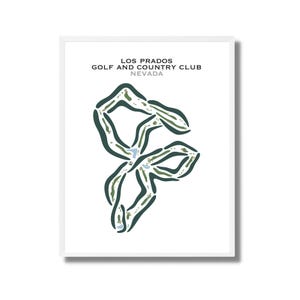 Los Prados Golf & Country Club, NV / Mapa del campo de golf, Mapa de golf, Regalo para golfista, Diseño de tarjeta de puntuación, Regalo para novio golfista, Impresión sin marco