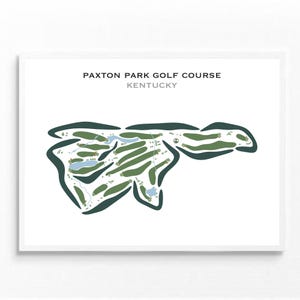 Campo de golf Paxton Park, KY / Mapa del campo de golf, mapa de golf, regalo de golfista para él, diseño de tarjeta de puntuación, regalo de novio golfista, impresión artística SIN MARCO