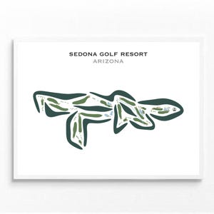 Sedona Golf Resort, Arizona, Impresión de mapas de golf, Decoración de pared de golf, Diseño de campo de golf, Regalos de golf para papá, Esposo golfista, Minimalista, Decoración
