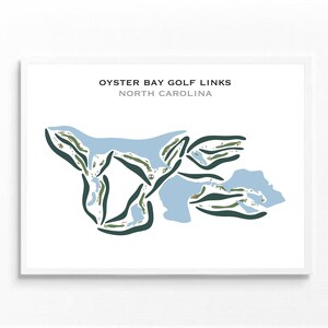 Oyster Bay Links, Caroline du Nord | Carte du parcours de golf, carte du golf, cadeau golfeur pour lui, mise en page de la carte de score, cadeau petit ami golfeur, impression d'art sans cadre