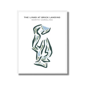 De links bij Brick Landing, NC | Kaart golfbaan, decor, decor golfer, decor golfspeler cadeau voor hem, scorekaartlay-out, vriend golfer, kunstdruk INGELIJST