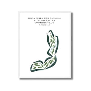 Par 3 Moon Course bij Moon Valley Country Club, AZ | Golfbaankaart, golfkaart, golfer cadeau voor hem, cadeau golfer vriendje, kunstdruk INGELIJSTE