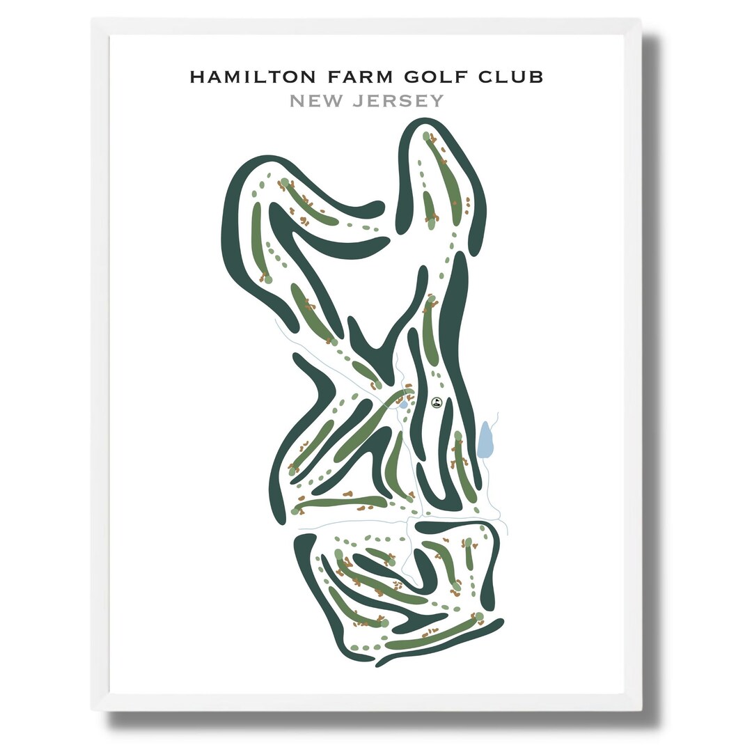 Hamilton Farm Golf Club NJ Golf Course Map Home Decor Etsy