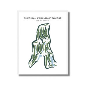 Campo de golf Sheridan Park, Nueva York / Mapa del campo de golf, Mapa de golf, Regalo de golfista para él, Diseño de tarjeta de puntuación, Regalo para novio golfista, Impresión artística SIN MARCO