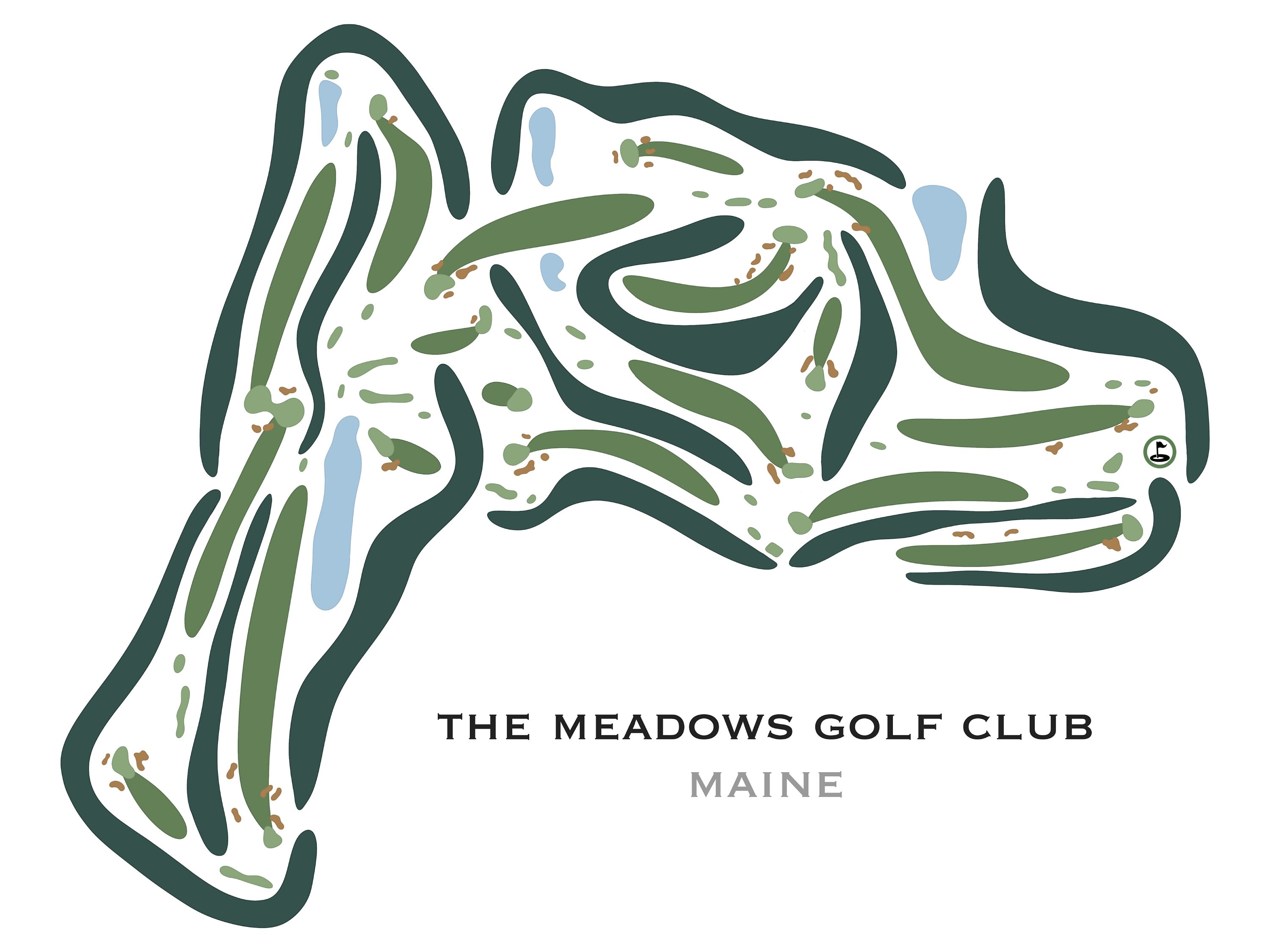 The Meadows Golf Club Maine Golf Course Map Golf Print Etsy