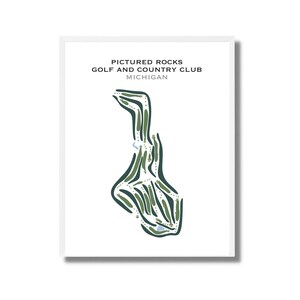 Abgebildete Rocks Golf & Country Club, MI | Kunstdruck, Golfspieler Geschenk, Golfspieler Karte, Scorekarten Layout, Landkarte, Kunstdruck UNGERAHMT, für Sie und Ihn
