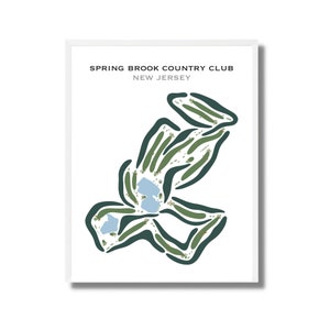 Country Club de Spring Brook, NJ| Carte du parcours de golf, carte du golf, cadeau golfeur pour lui, mise en page de la carte de score, cadeau petit ami golfeur, impression d'art sans cadre