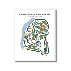 Chambers Bay Golf Course, WA | Golf Course Print, Golf Art for Wall, Golfer Décor Gift, Anniversary Gift Idea, Golf Gift, Golf Art Unframed