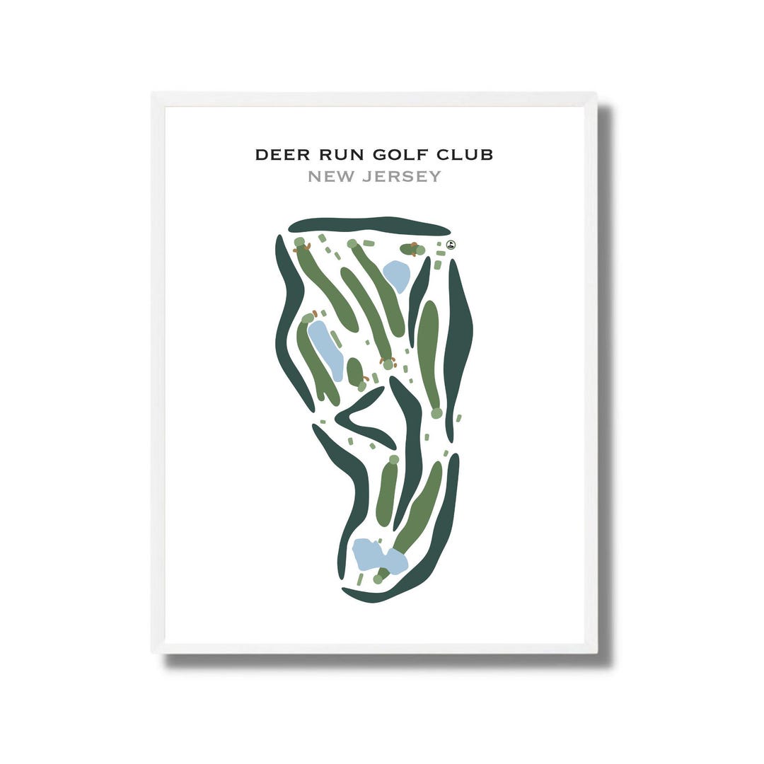 Deer Run Golf Club, NJ | Golf Course Map, Golf Map, Golfer Gift for Him ...