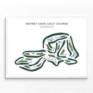 Osprey Cove Golf Course, GA | Golf Course Map, Golf Map, Golfer Gift For Him, Scorecard Layout, Golfer Boyfriend Gift, Art Print Decor