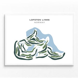 Lofoten Links, Norwegen | Kunstdruck, Golf Karte, Golf Karte, Golf Karte, Score Karte, Golf Karte, Kunstdruck UNGERAHMT, für Sie und Ihn