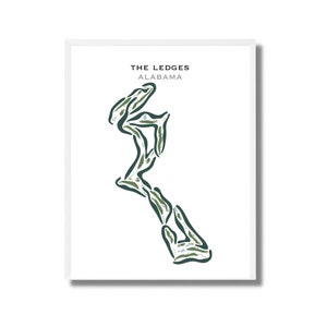 The Ledges, Alabama, Golf Platz Karte, Golf Dekor, Benutzerdefinierte Golf Platz Karte, Golfer Geschenke, Geschenkidee zum Jahrestag für Ihn, Minimalistische Golf Karte