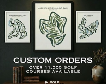 Custom Golf Course Prints, Golf Course Map Wall Art, Golf Gift For Women, Aesthetic Living Room Wall Poster, Mancave Art Decor