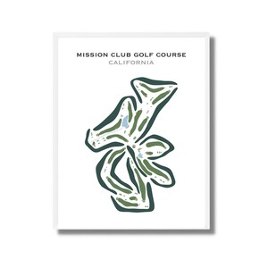 Mission Club Golf Platz, CA | Kunstdruck, Golf Karte, Golf Karte, Golf Karte, Score Karte, Golf Karte, Kunstdruck UNGERAHMT, für Sie und Ihn