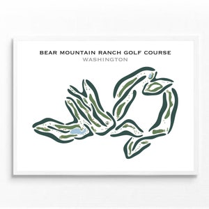 Bear Mountain Ranch Golf Course, WA | Golf Course Map, Golf Map, Golfer Gift, Scorecard Layout, Golfer Boyfriend Gift, Art Print Decor
