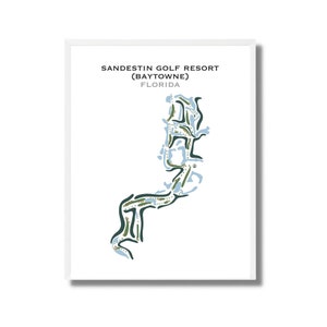Sandestin Golf Resort (Baytowne), FL / Mapa del campo de golf, mapa de golf, regalo para golfistas, diseño de tarjeta de puntuación, regalo para novios golfistas, impresión artística SIN MARCO
