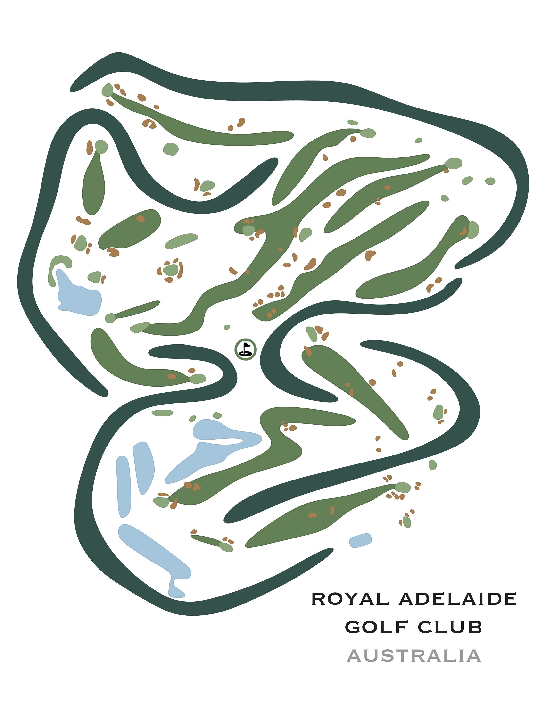 Royal Adelaide Golf Club Australia Golf Course Map Golf Etsy