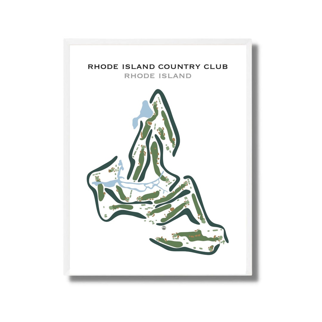 Rhode Island Country Club RI Golf Course Map Golf Map Golfer Gift