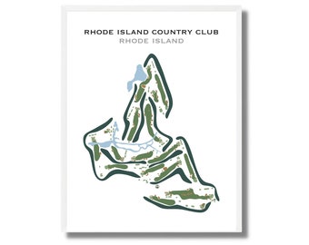 Rhode Island Country Club, RI Golf Course Map Canvas Art, Golf Map Wall Decor, Golf Gift For Women, Housewarming Gift, Gift For Dad