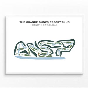 Grande Dunes Club, SC | Kunstdruck, Kunstdruck, Golf Karte, Golf Karte, Score Karte, Golf Karte, Landkarte, Golf Karte, Kunstdruck UNGERAHMT