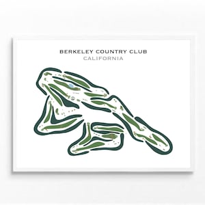 Berkeley Country Club, El Cerrito, CA, stampa del campo da golf, regalo di golf per lui, regalo personalizzato, regalo di compleanno, mappa del golf personalizzata
