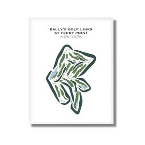 Bally's Golf Links à Ferry Point, New York | Carte du parcours de golf, carte du golf, cadeau golfeur pour lui, mise en page de la carte de score, cadeau petit ami golfeur, impression d'art