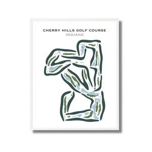 Campo de golf Cherry Hills, Indiana, mapa del campo de golf, gran idea para un regalo, regalos de golf para hombres, regalo para golfistas, decoración de golf, regalo para el día del padre