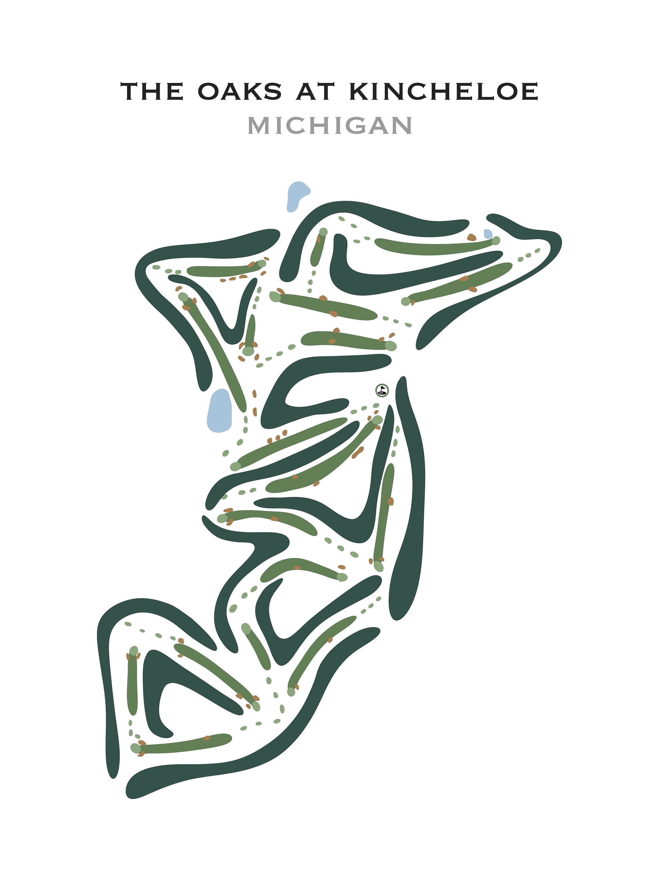 The Oaks at Kincheloe MI Golf Course Map Home Decor Etsy