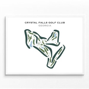Crystal Falls Golf Club, Géorgie | Carte du parcours de golf, carte du golf, cadeau golfeur pour lui, mise en page de la carte de score, cadeau petit ami golfeur, impression d'art sans cadre