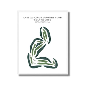 Country Club de Lake Almanor, Californie | Carte du parcours de golf, carte du golf, cadeau golfeur pour lui, mise en page de la carte de score, cadeau petit ami golfeur, impression d'art sans cadre