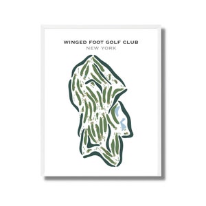 Winged Foot Golf Club, New York | Golfbaankaart, golfkaart, cadeau golfer, scorecardlay-out, cadeau golfer vriendje, kunstdruk INGELIJST